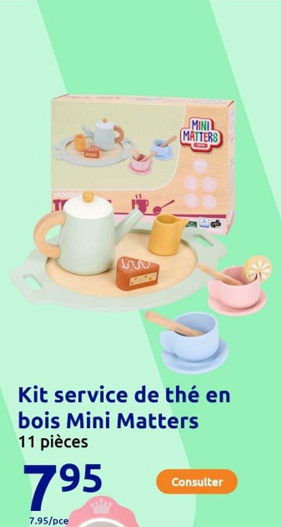 Kit service de thé en bois Mini Matters