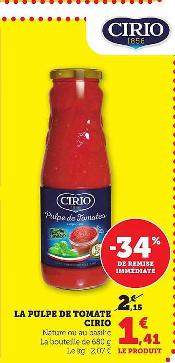 LA PULPE DE TOMATE CIRIO