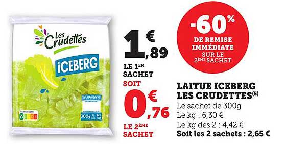LAITUE ICEBERG LES CRUDETTES