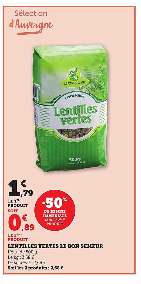 LENTILLES VERTES LE BON SEMEUR