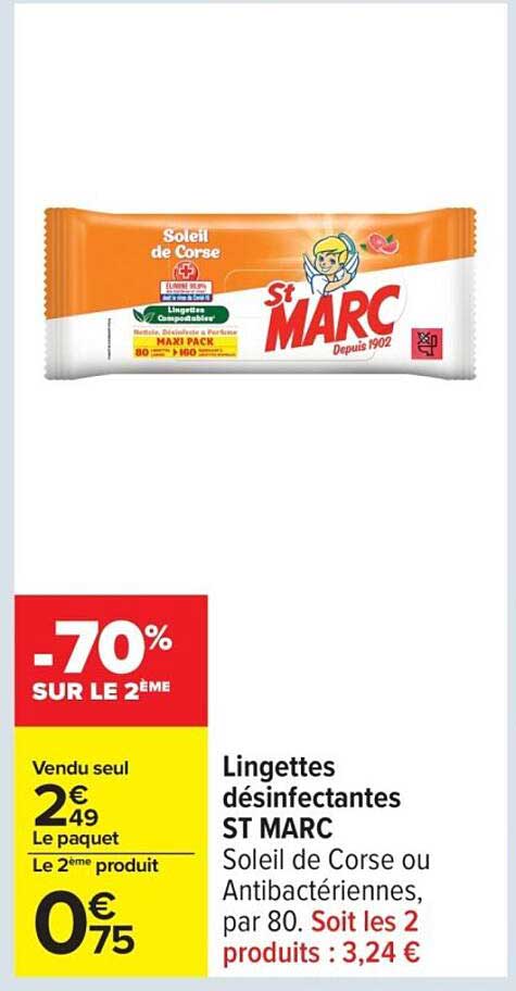 Lingettes désinfectantes ST MARC