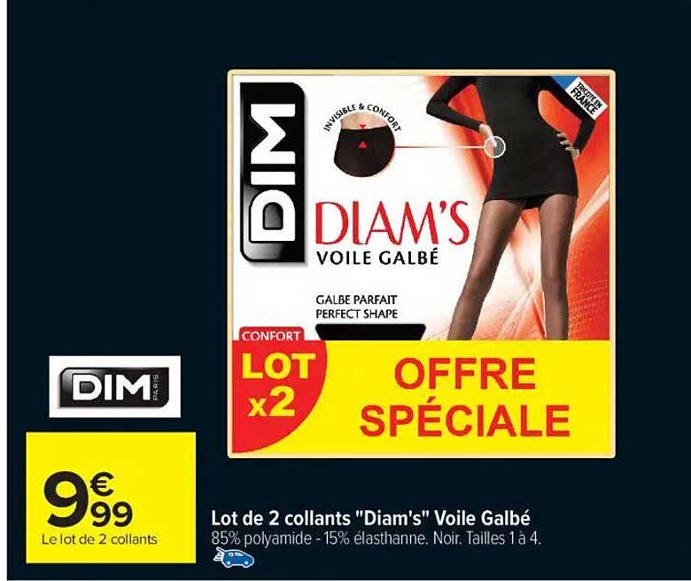 Lot de 2 collants "Diam's" Voile Galbé