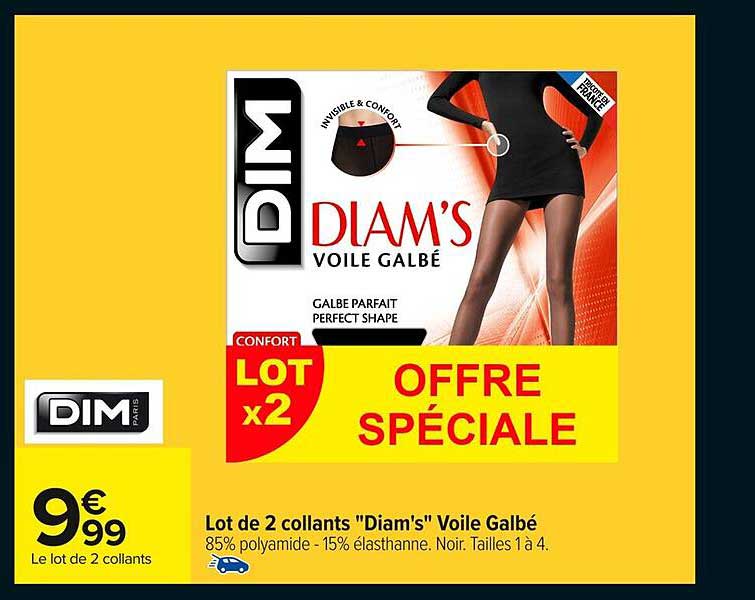 Lot de 2 collants "Diam's" Voile Galbé