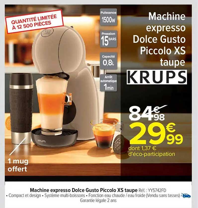 Machine expresso Dolce Gusto Piccolo XS taupe
