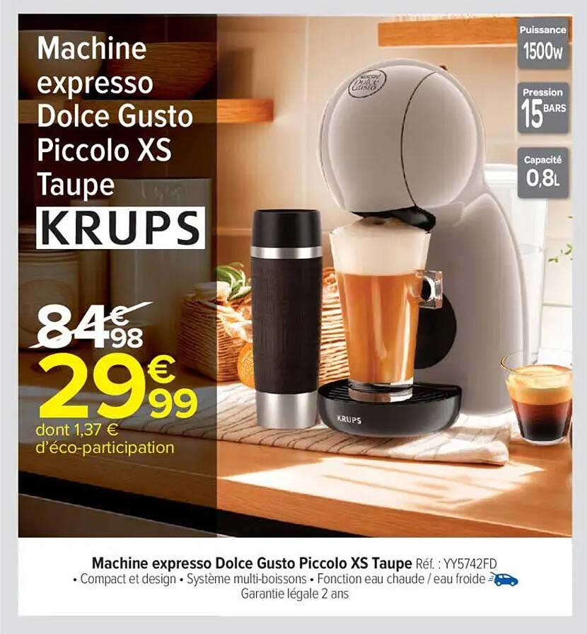 Machine expresso Dolce Gusto Piccolo XS Taupe KRUPS