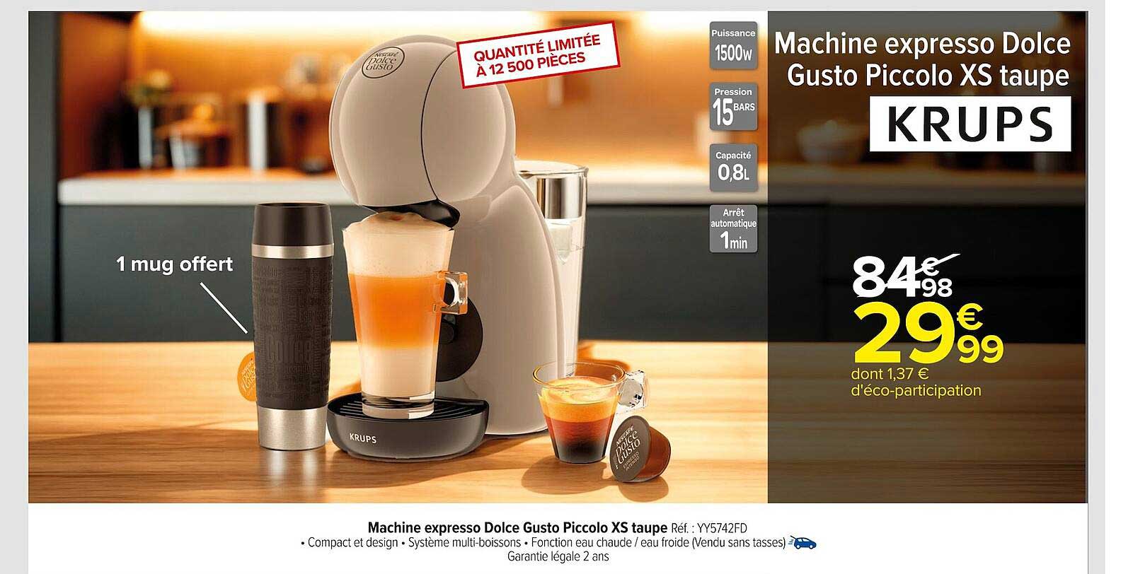 Machine expresso Dolce Gusto Piccolo XS taupe