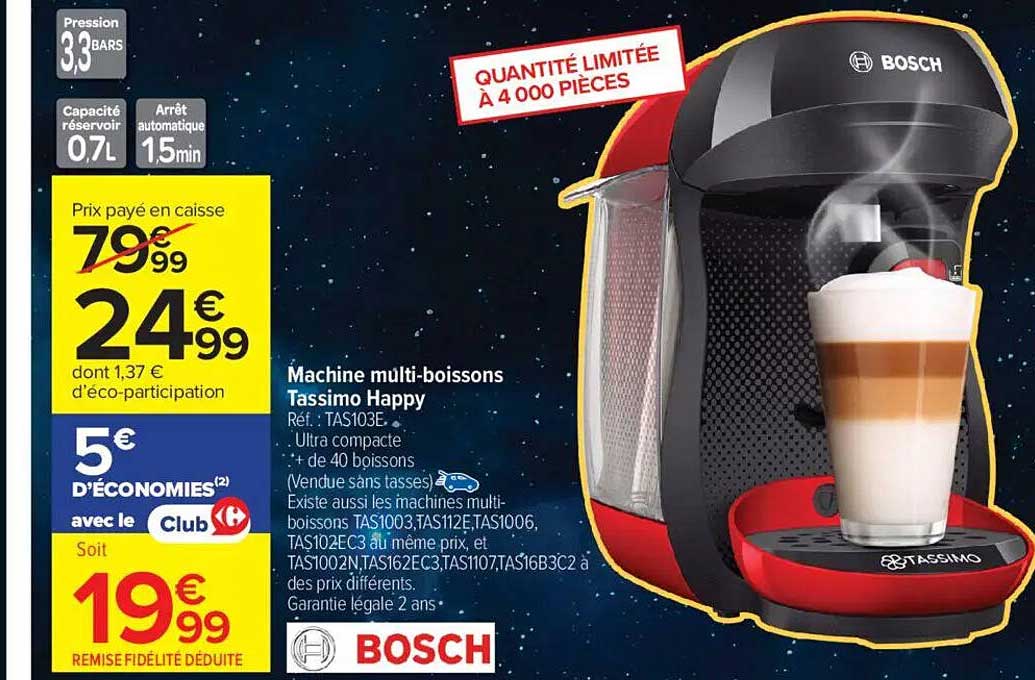 Machine multi-boissons Tassimo Happy