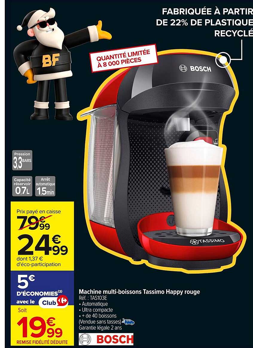Machine multi-boissons Tassimo Happy rouge