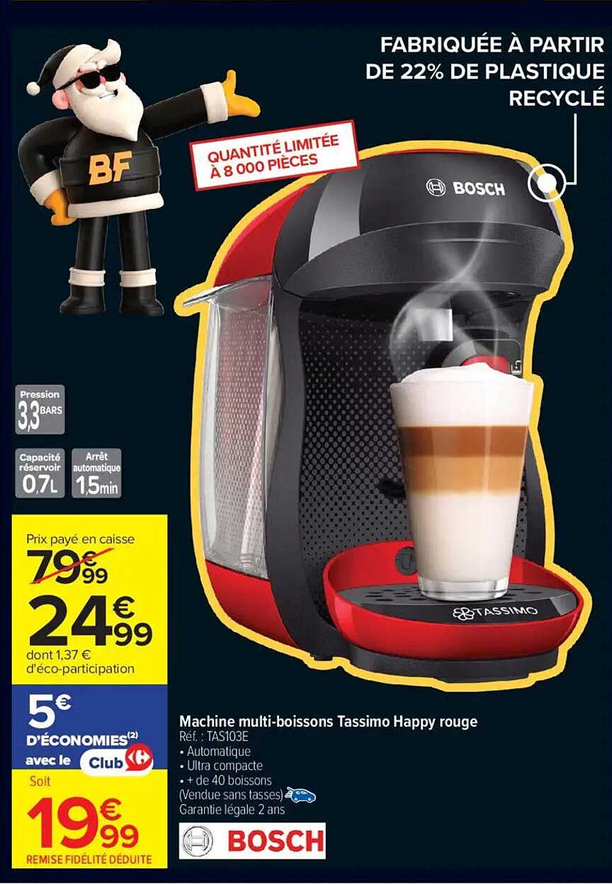 Machine multi-boissons Tassimo Happy rouge