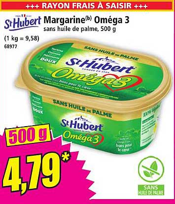 Margarine(b) Oméga 3 sans huile de palme, 500 g
