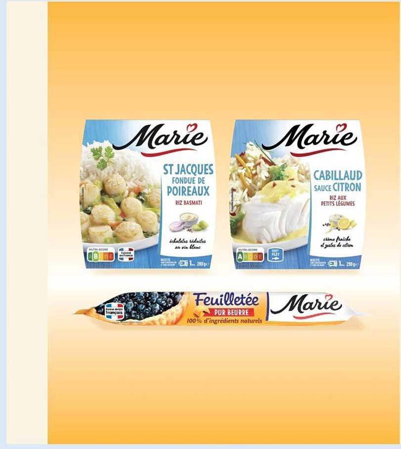 Marie - Saint Jacques Fondue de Poireaux Riz Basmati et Cabillaud Sauce Citron