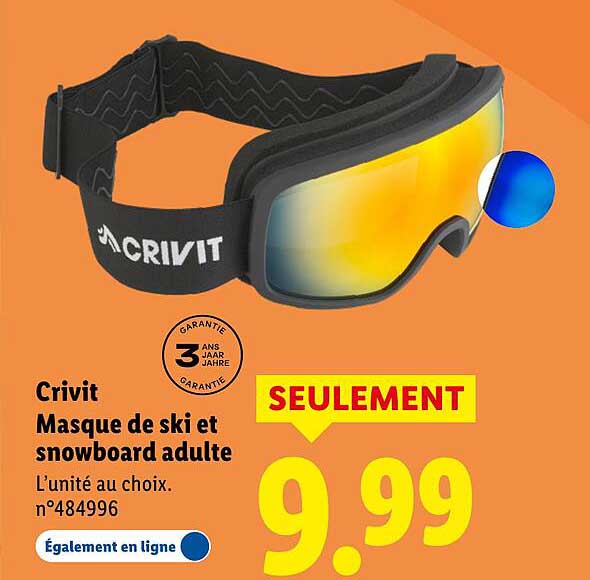Masque de ski et snowboard adulte