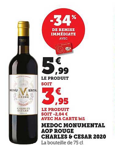 MEDOC MONUMENTAL AOP ROUGE CHARLES & CESAR 2020
