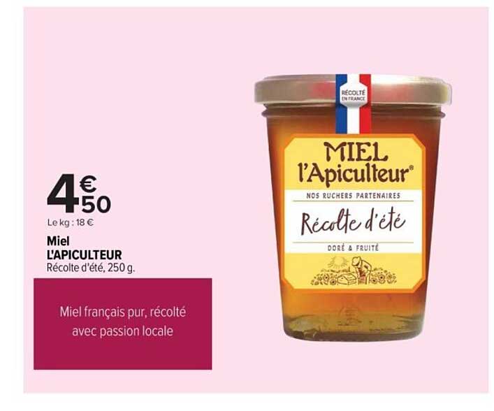 Miel L'APICULTEUR Récolte d'été, 250 g.