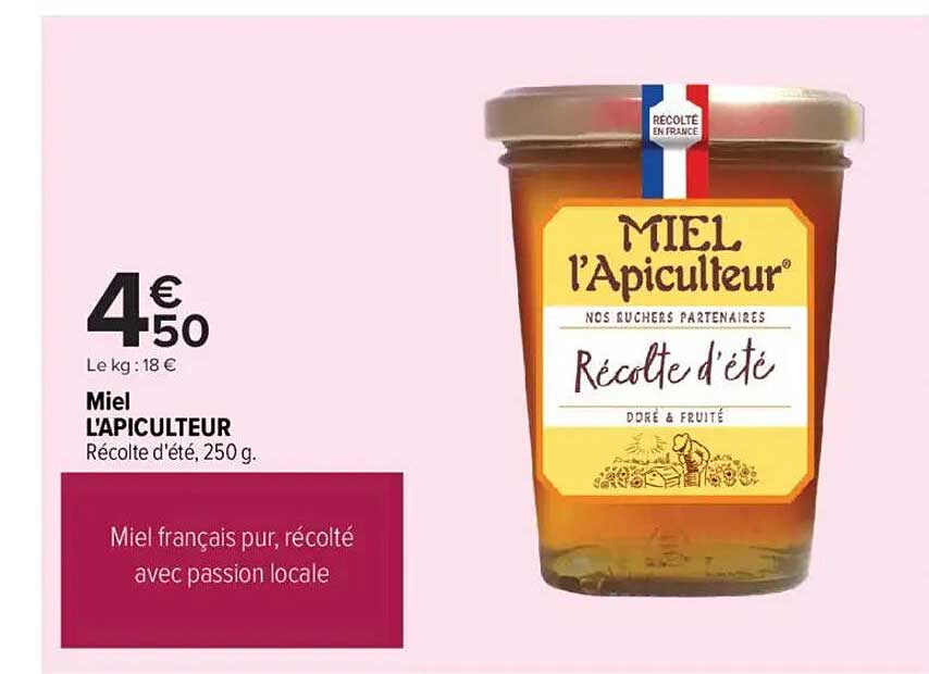 Miel l'Apiculteur Récolte d'été, 250 g.