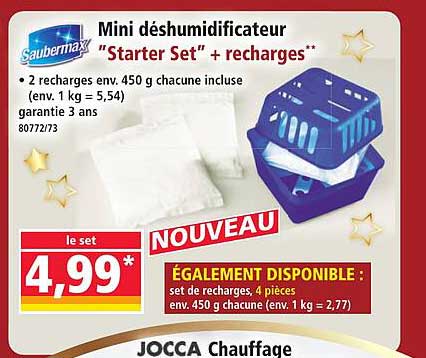 Mini déshumidificateur "Starter Set" + recharges