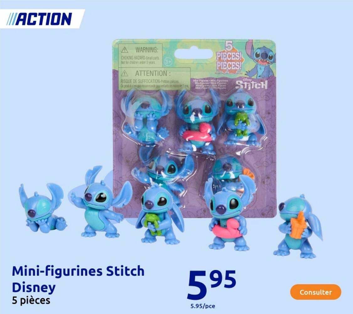 Mini-figurines Stitch Disney 5 pièces
