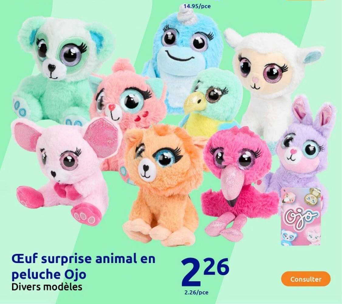 Œuf surprise animal en peluche Ojo