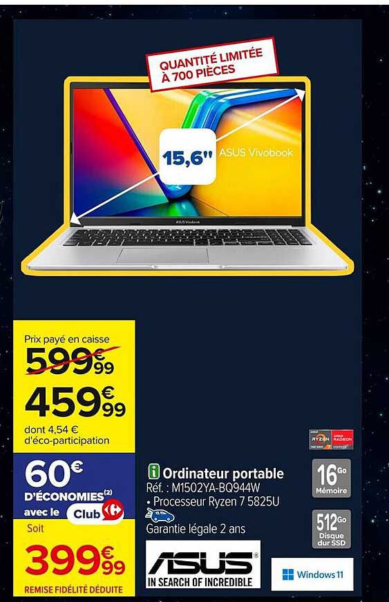 Ordinateur portable ASUS Vivobook 15,6"