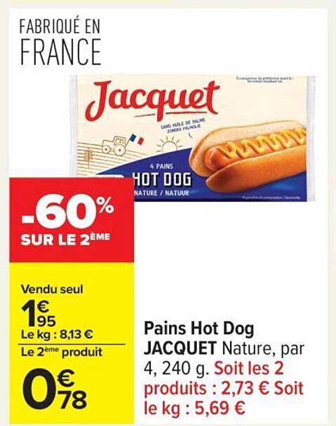 Pains Hot Dog JACQUET Nature