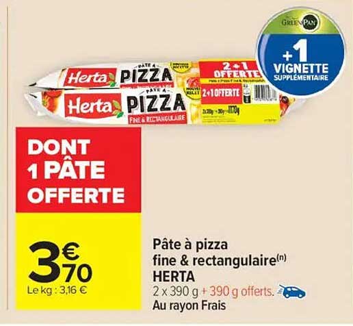 Pâte à pizza fine & rectangulaire HERTA