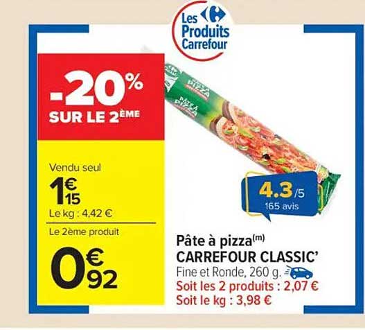 Pâte à pizza(m) CARREFOUR CLASSIC’