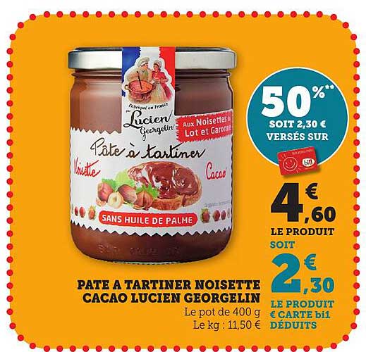 PATE A TARTINER NOISETTE CACAO LUCIEN GEORGELIN