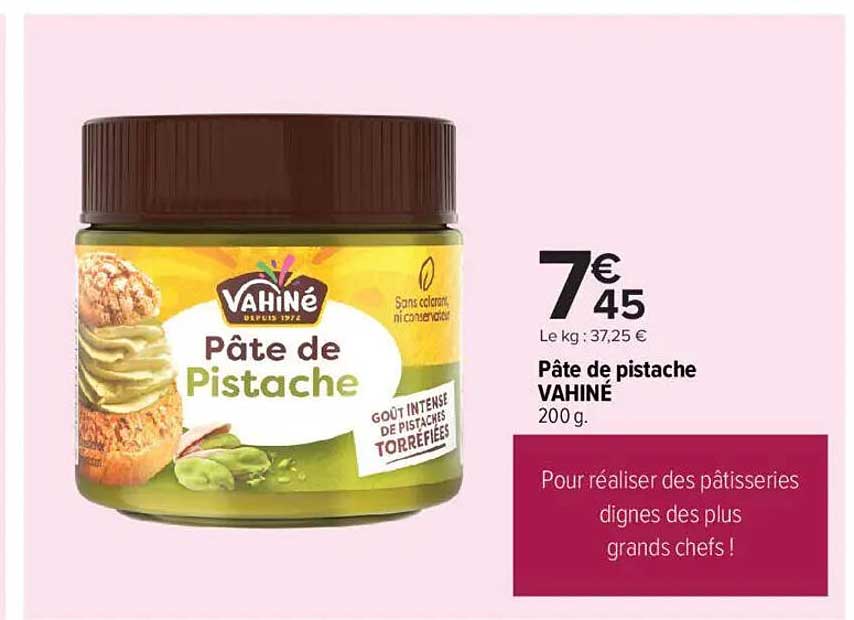 Pâte de pistache VAHINÉ 200 g