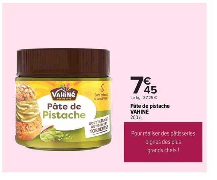 Pâte de pistache VAHINE 200 g