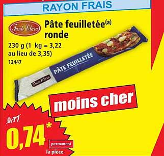 Pâte feuilletée ronde