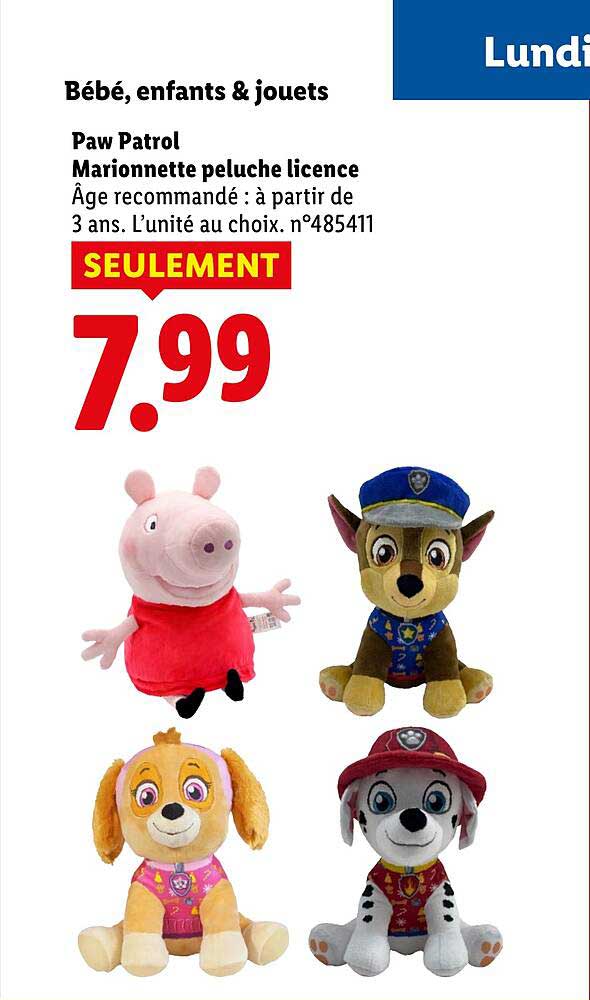 Paw Patrol Marionnette peluche licence