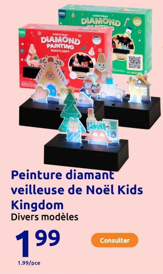 Peinture diamant veilleuse de Noël Kids Kingdom