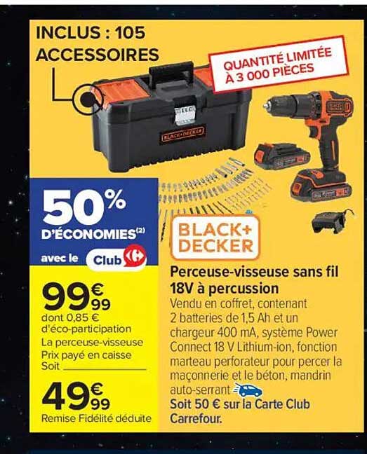 Perceuse-visseuse sans fil 18V à percussion