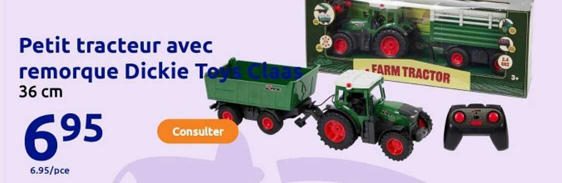 Petit tracteur avec remorque Dickie Toys Claas 36 cm