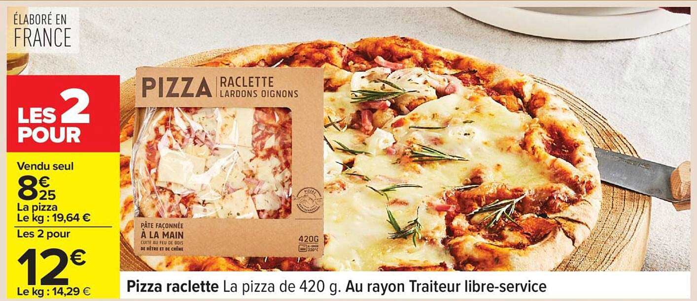 Pizza raclette Lardons Oignons