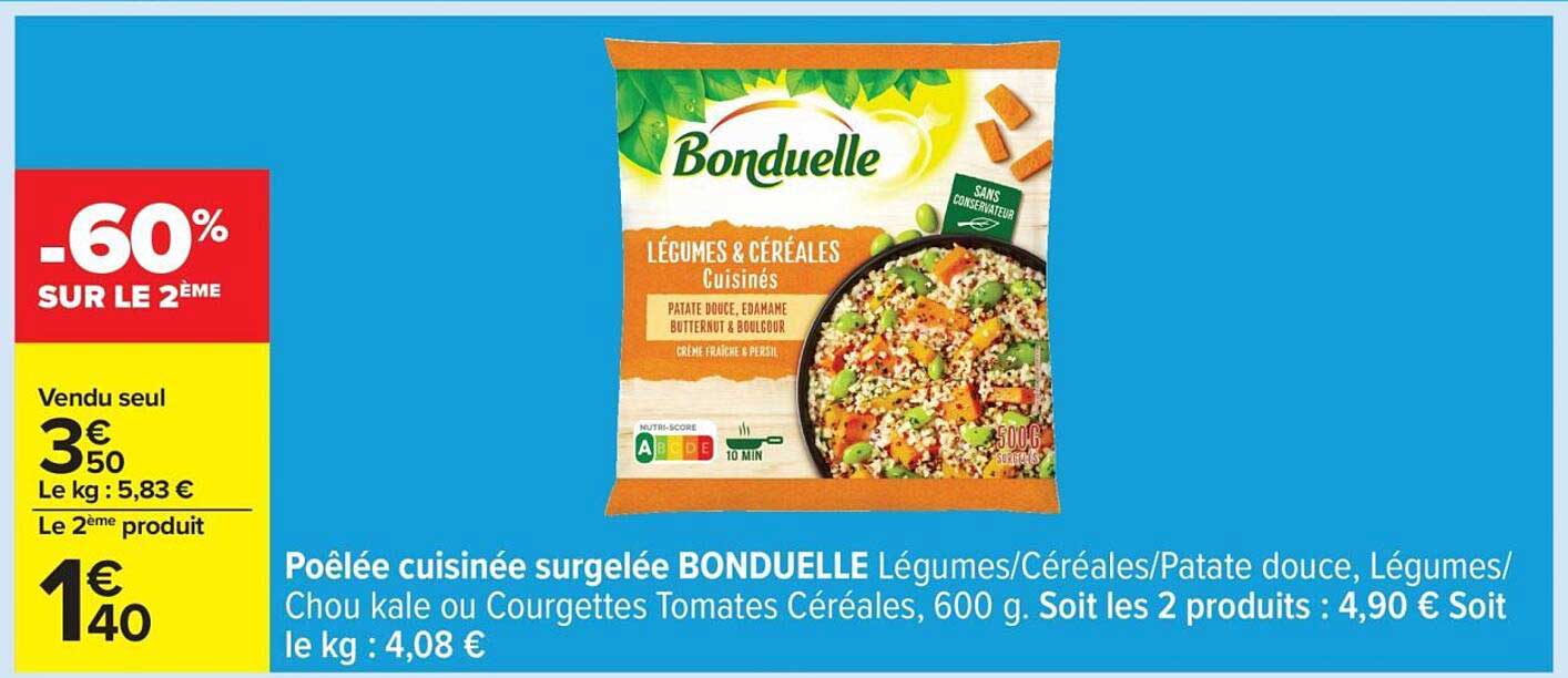 Poêlée cuisinée surgelée BONDUELLE Légumes/Céréales