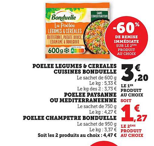 Poêlée Légumes & Céréales Cuisines Bonduelle