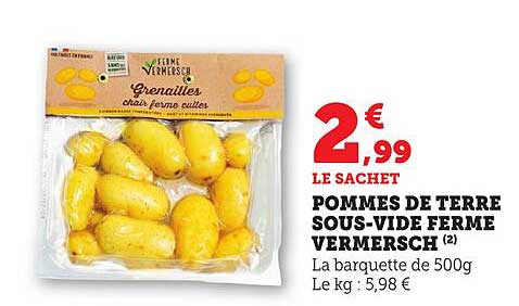 Pommes de terre sous-vide Ferme Vermersch