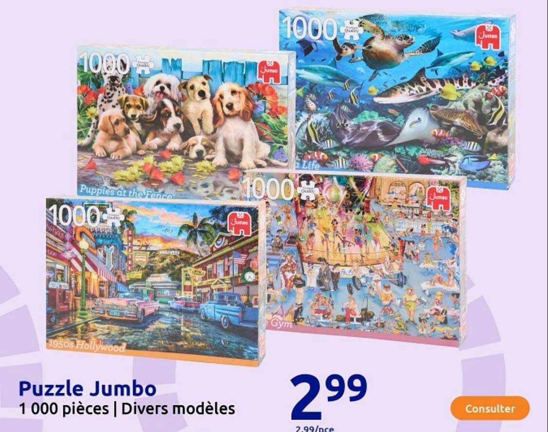 Puzzle Jumbo 1 000 pièces | Divers modèles