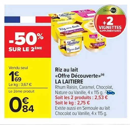 Riz au lait « Offre Découverte » LA LAITIERE