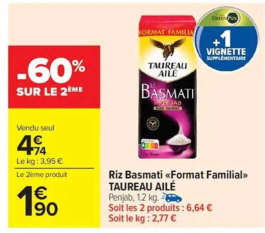 Riz Basmati «Format Familial» TAUREAU AÎLÉ