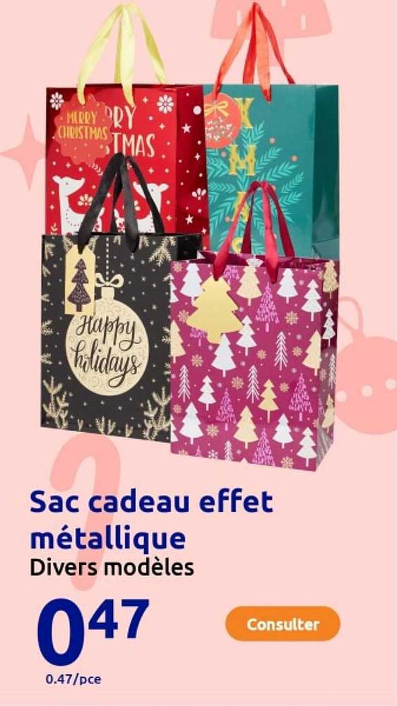 Sac cadeau effet métallique