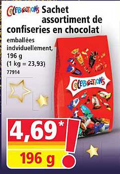 Sachet assortiment de confiseries en chocolat