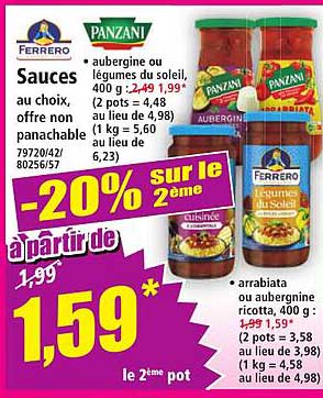 Sauces au choix, offre non panachable
