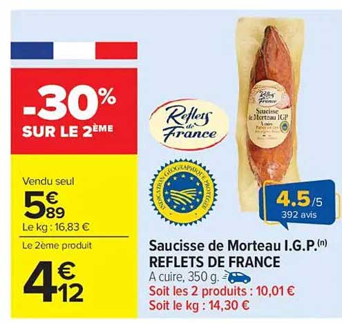 Saucisse de Morteau I.G.P. REFLETS DE FRANCE