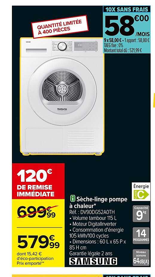 Sèche-linge pompe à chaleur Samsung