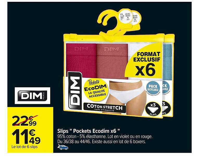 Slips 'Pockets Ecodim x6'