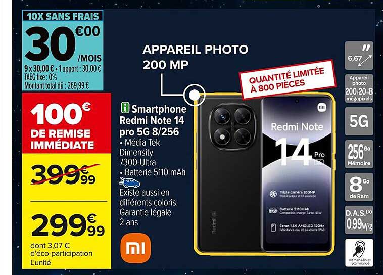 Smartphone Redmi Note 14 pro 5G 8/256