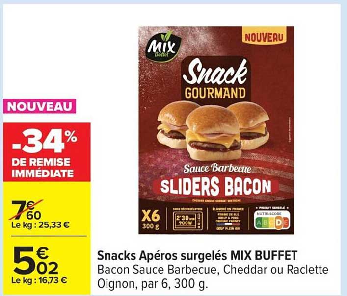 Snacks Apéros surgelés MIX BUFFET
