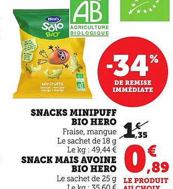 SNACKS MINIPUFF BIO HERO